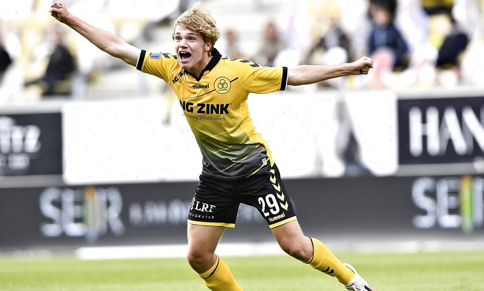 Jeppe Kjær - på billedet - forlader Ajax Amsterdam til fordel for norske Bodø/Glimt, hvor han kommer til at spille sammen med tre andre danskere. (Arkivfoto). <i>Ernst Van Norde/Ritzau Scanpix</i>