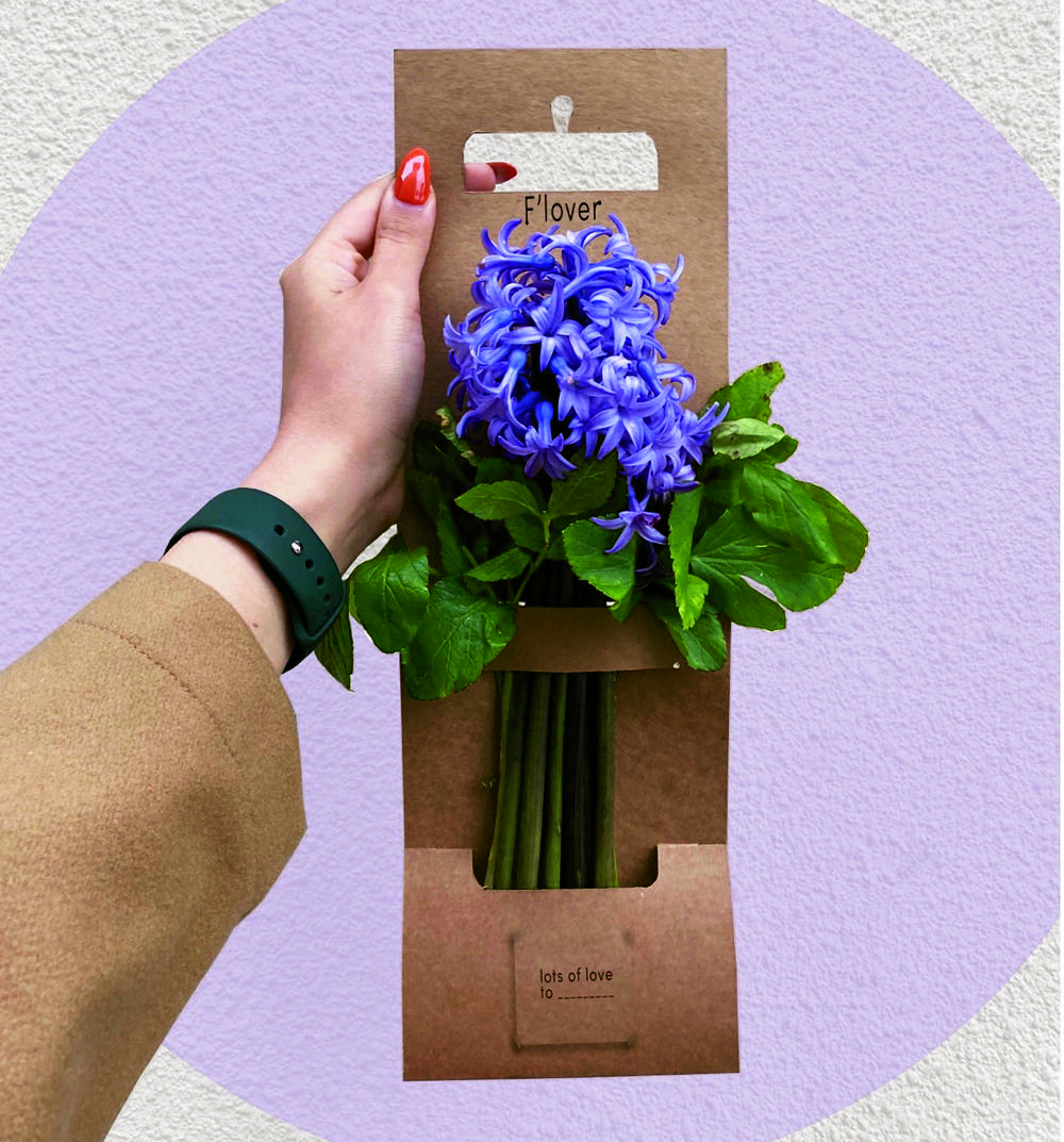 Minimalistisk blomsterförpackning