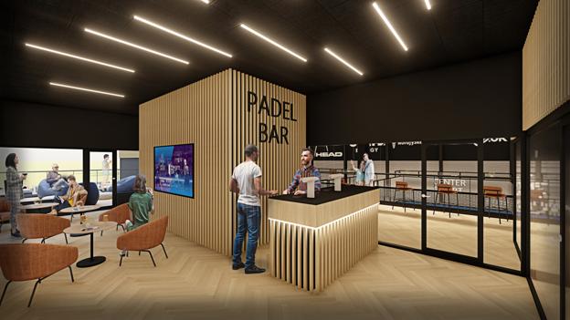 Der skal være mulighed for at hygge sig i centeret. Derfor installeres blandt andet et fadølsanlæg i loungen på første sal. <i>Visualisering: Signatura Architects</i>