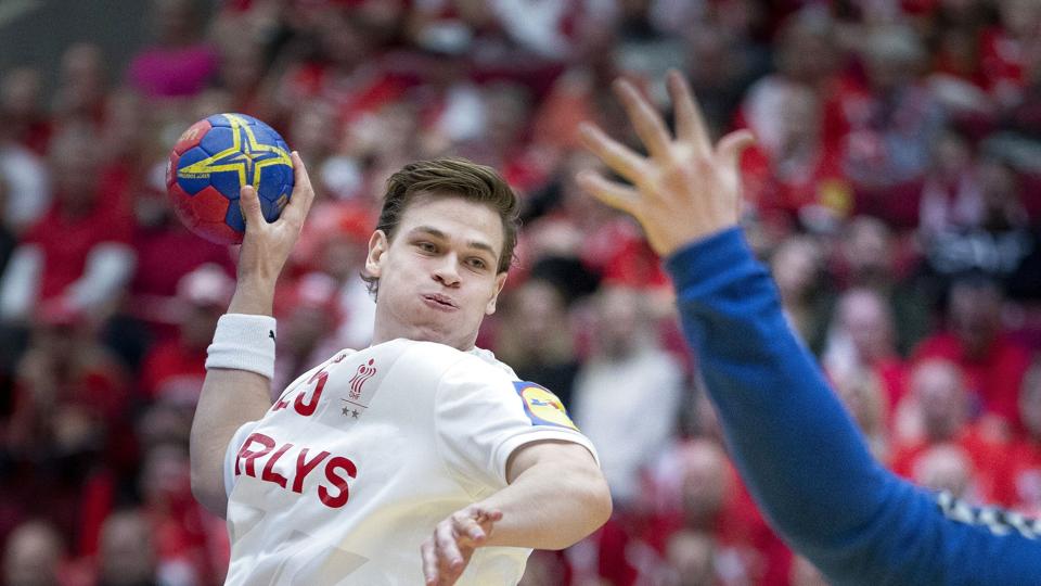 Lukas Jørgensen scorede flittigt, da Danmark slog USA. <i>Liselotte Sabroe/Ritzau Scanpix</i>