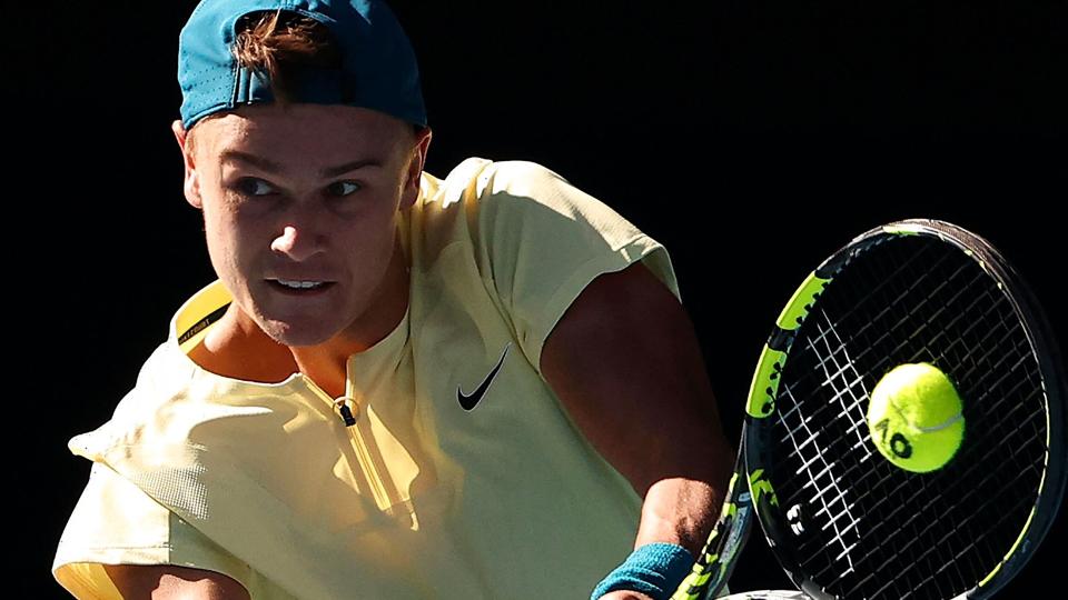 Holger Rune tabte til verdensranglistens nummer seks, Andrey Rublev, i fjerde runde af Australian Open. <i>Martin Keep/Ritzau Scanpix</i>