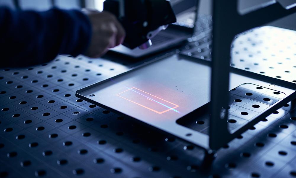 3D-skannern används bland annat vid konstruktion av plåtdetaljer. 3D-skannern används bland annat vid konstruktion av plåtdetaljer.