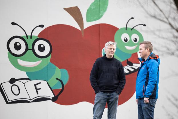 Skoleleder Troels Bergholt (t.v.) og formand Tommy Rump Andersen. <i>Foto: Claus Søndberg</i>
