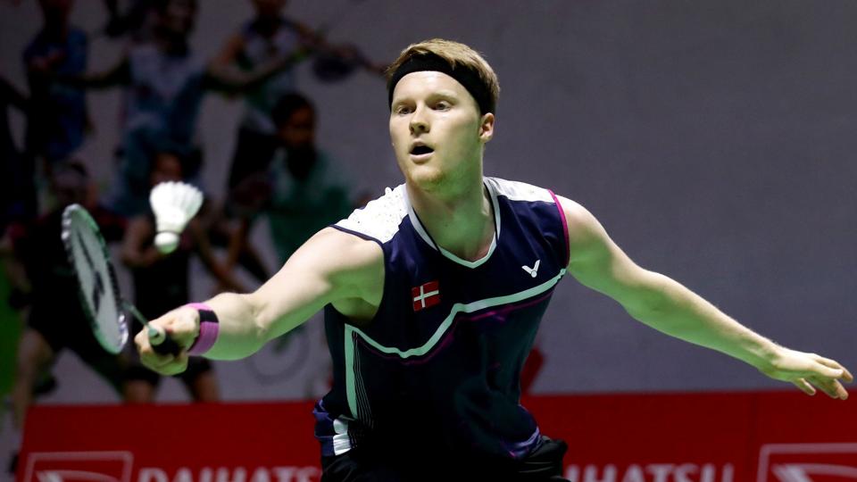 Anders Antonsen har stadig ikke vundet mere end en enkelt kamp i en turnering i 2023, men i Indonesien har han chancen. <i>Bagus Indahono/Ritzau Scanpix</i>
