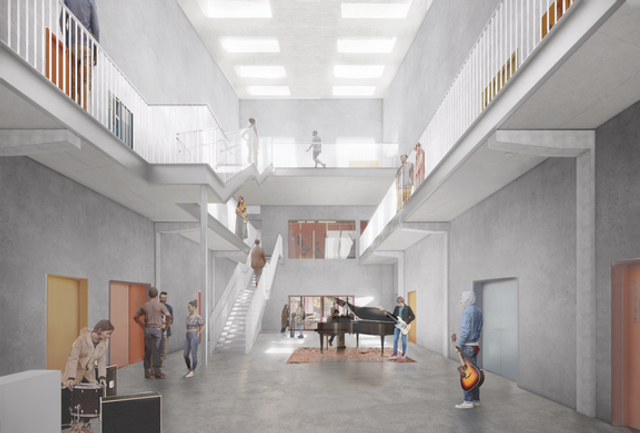 Det er nu af byrådet vedtaget at opføre en ny musikskole i Hjørring. Den 1800 kvadratmeter store bygning er tegnet af arkitektvirksomheden Cobe, og skolen bliver bygget med et fælles hjerterum, som støder op til de fleste rum i bygningen. Hjerterummet bliver et samlingspunkt, der skal give plads til koncerter og forestillinger.