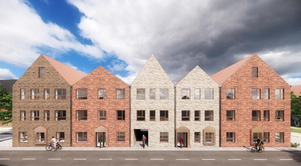 Sådan ventes Tømrergården at tage sig ud, når det såt færdigt. Det er et af de Tønders største enkeltstående byggeri nogensinde. Salus Boligadministration og Tønder Andelsboligforening står bag projekt Tømmergården i Tønder med 52 almennyttige boliger plus fem penthouselejligheder. Sådan ventes Tømrergården at tage sig ud, når det såt færdigt. Det er et af de Tønders største enkeltstående byggeri nogensinde. Salus Boligadministration og Tønder Andelsboligforening står bag projekt Tømmergården i Tønder med 52 almennyttige boliger plus fem penthouselejligheder.