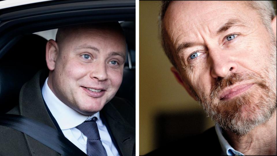 Jes Lunde (til højre) er en af de seks kulturrådmænd fra landets største bykommuner, der har forfattet og underskrevet et fælles brev til kulturminister Jakob Engel Schmidt (t.v.). <i>Arkivfotos: Liselotte Sabroe/Ritzau Scanpix, Torben Hansen</i>