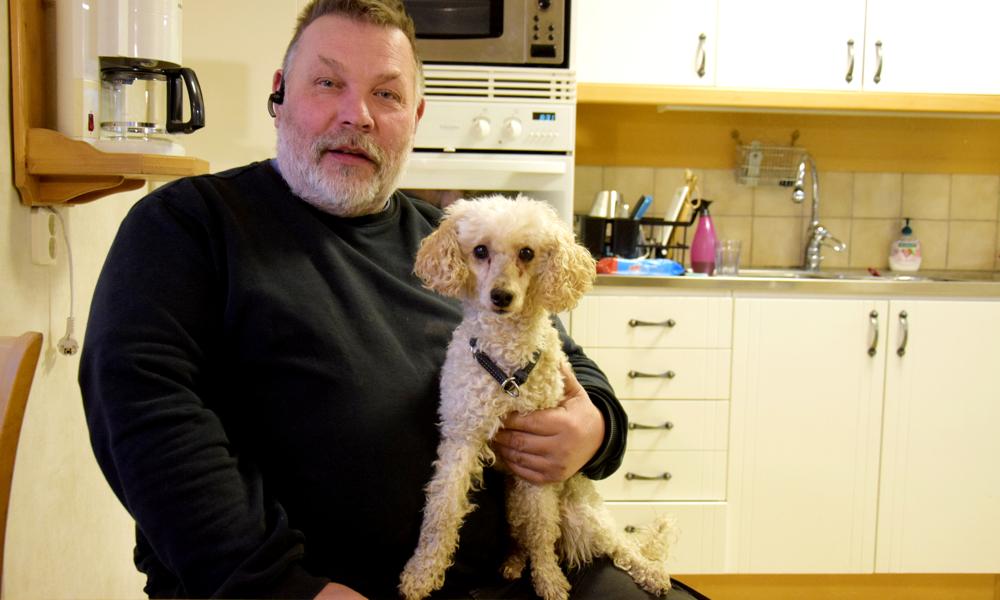 Att hitta någon att anställa är svårt, Björn Vesterberg saknar dock inte trevligt sällskap – attackpudeln Leo Fredriksson hänger med överallt. Att hitta någon att anställa är svårt, Björn Vesterberg saknar dock inte trevligt sällskap – attackpudeln Leo Fredriksson hänger med överallt.