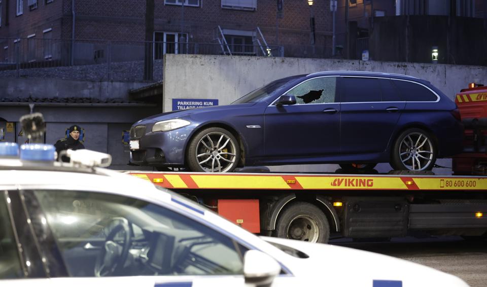 Den ramte mand sad i denne bil. <i>Foto: Henrik Bo</i>