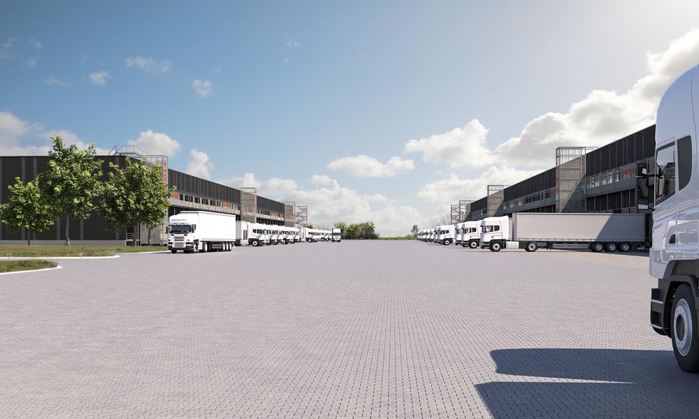 Taulov Dry Port udvider med lagerbyggerier på 97.000 kvm. Totalentreprisen er tildelt DS Flexhal til en samlet entreprisesum på 620 mio. kr. Taulov Dry Port udvider med lagerbyggerier på 97.000 kvm. Totalentreprisen er tildelt DS Flexhal til en samlet entreprisesum på 620 mio. kr.