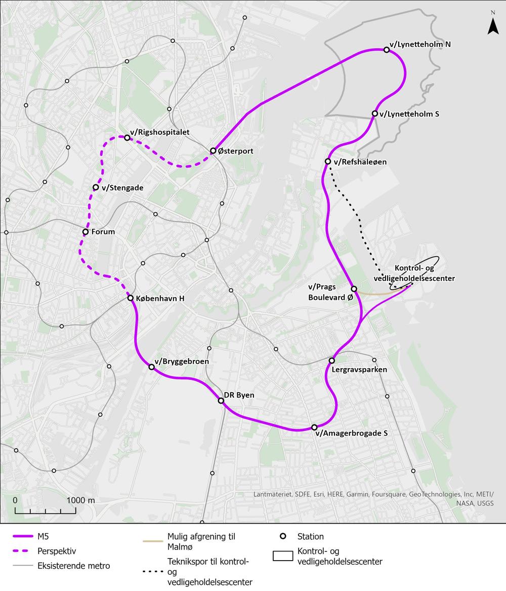 M5-linjen får 10 stationer fra København H via Amager og Lynetteholm til Østerport. M5-linjen får 10 stationer fra København H via Amager og Lynetteholm til Østerport.