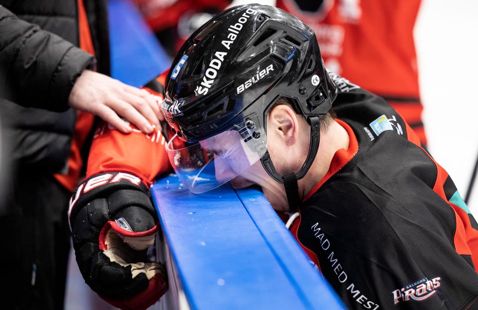 Tobias Ladehoff og Aalborg Pirates måtte bide et finalenederlag i sig, da Herning Blue Fox viste sig at være for stærk. <i>Foto: Claus Søndberg</i>