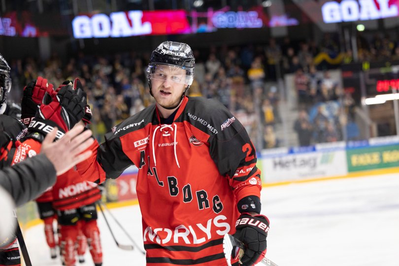 Jeppe Jul Korsgaard åbnede scoringen mod Rungsted. <i>Foto: Claus Søndberg</i>