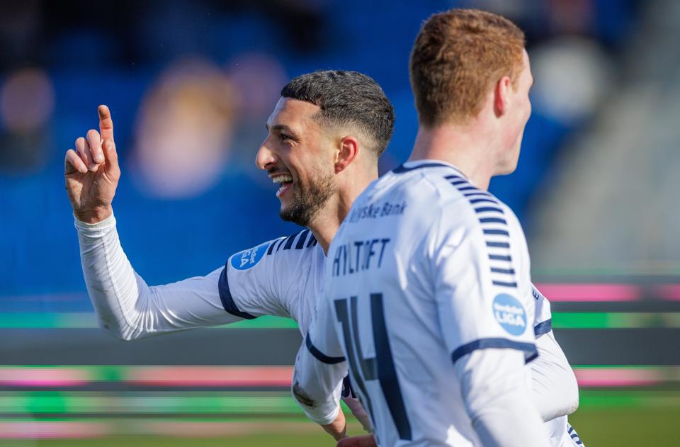 Wessam Abou Ali er nu topscorer i 1. division. Han nettede to gange mod Næstved i Vendsyssel FF's 3-0-sejr. <i>Foto: Henrik Bo</i>