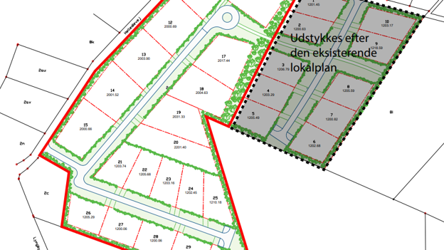 En ny lokalplan vil bane vej for yderligere 20 sommerhuse i et område i Nørre Lyngby. Efter planen skal ti af de nye sommerhuse være de store på 300 kvadratmeter.  <i>Kilde: Hjørring Kommune </i>