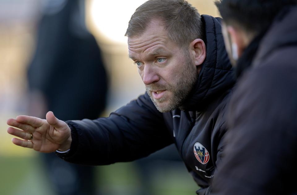 Hobro-træner Martin Thomsen var fint tilfreds med et point i søndagens kamp mod Hvidovre. <i>Arkivfoto: Lars Pauli</i>