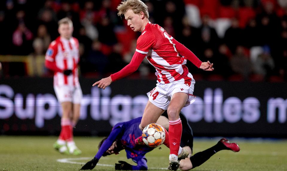Malthe Højholt var ustoppelig mod FC Midtjylland. <i>Foto: Lars Pauli</i>