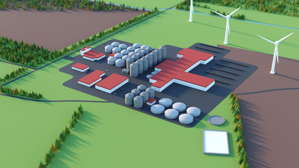 Et nyt energianlæg ved Brønderslev løber op i flere milliarder <i>Kilde: Biopark Brønderslev </i>