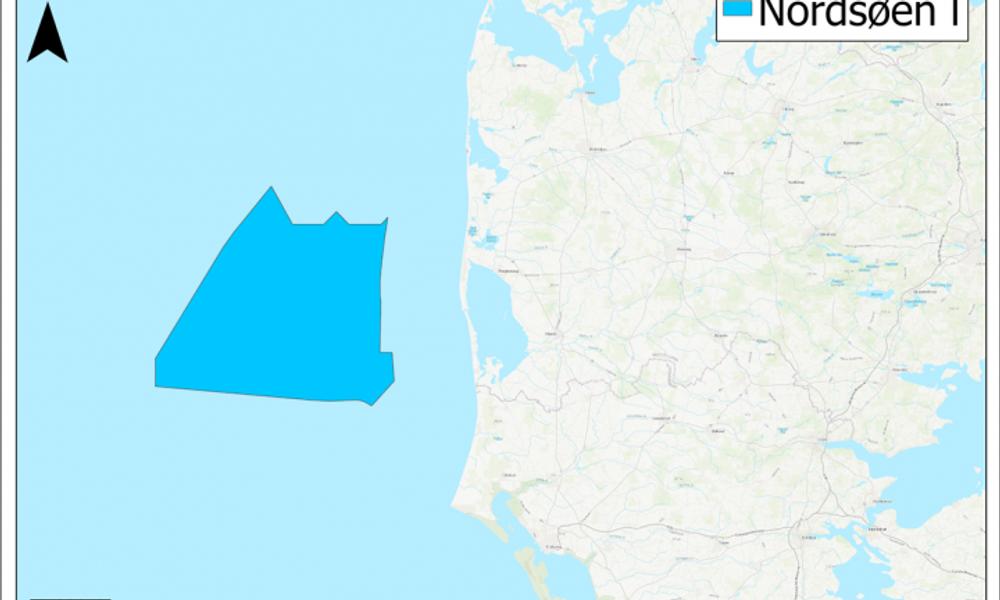 Forundersøgelsesområdet Nordsøen I, som skal undersøges med henblik på mulig etablering af havvindmølleparker. Området fremgår af screeningen af havarealer offentliggjort den 11. maj 2022, men er siden reduceret en anelse i størrelse.