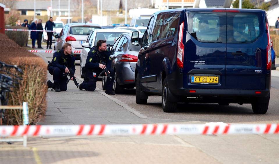 Politiet var til stede i Skagen. <i>Foto: Vibe Maria Dahl Andersen</i>