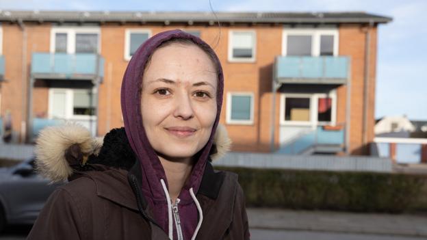 Tina Nichlasen så politiaktionen fra nærmeste hold. <i>Foto: Bente Poder</i>