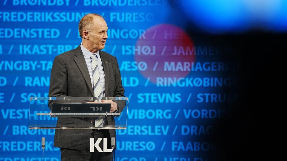 Martin Damm blev formand for Kommunernes Landsforening i 2022. Her ses han torsdag til kommunalpolitisk topmøde. <i>Bo Amstrup/Ritzau Scanpix</i>