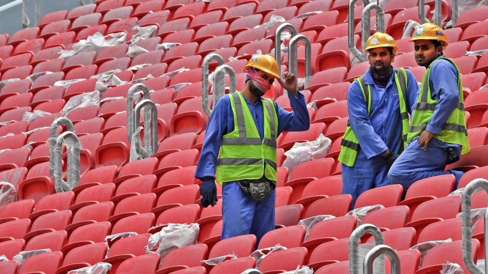 Migrantarbejdere fra især Afrika og Asien var med til at bygge stadionerne til VM i Qatar. (Arkivfoto). <i>Giuseppe Cacace/Ritzau Scanpix</i>