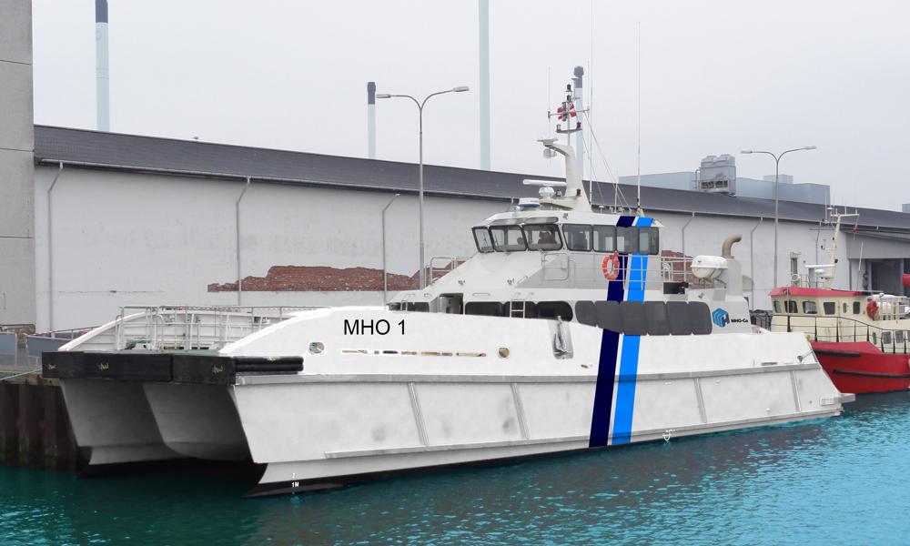 Her er 'MHO 1', som fortøjet nu er omdøbt til, og som Mik Henriksen selv designede og byggede i 2014.