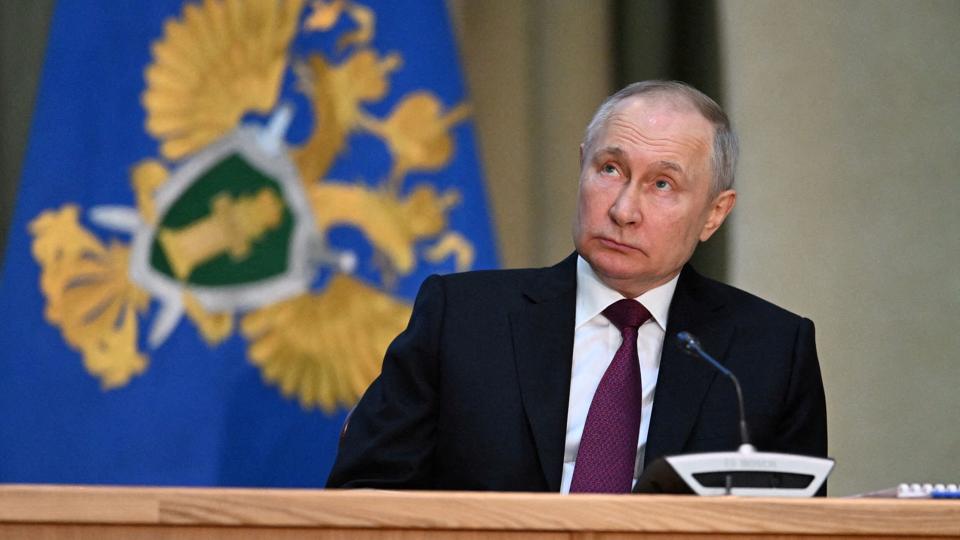 Det skaber ikke panik i Rusland, at der er blevet udstedt en arrestordre på Vladimir Putin. (Arkivfoto). <i>Sputnik/Reuters</i>