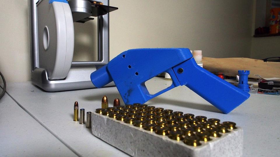 Et af de første forsøg på 3d-printede våben var modellen med navnet "liberator", som ifølge Nicolas Padfield ikke var særlig funktionsdygtig. (Arkivfoto). <i>Robert Macpherson/Ritzau Scanpix</i>