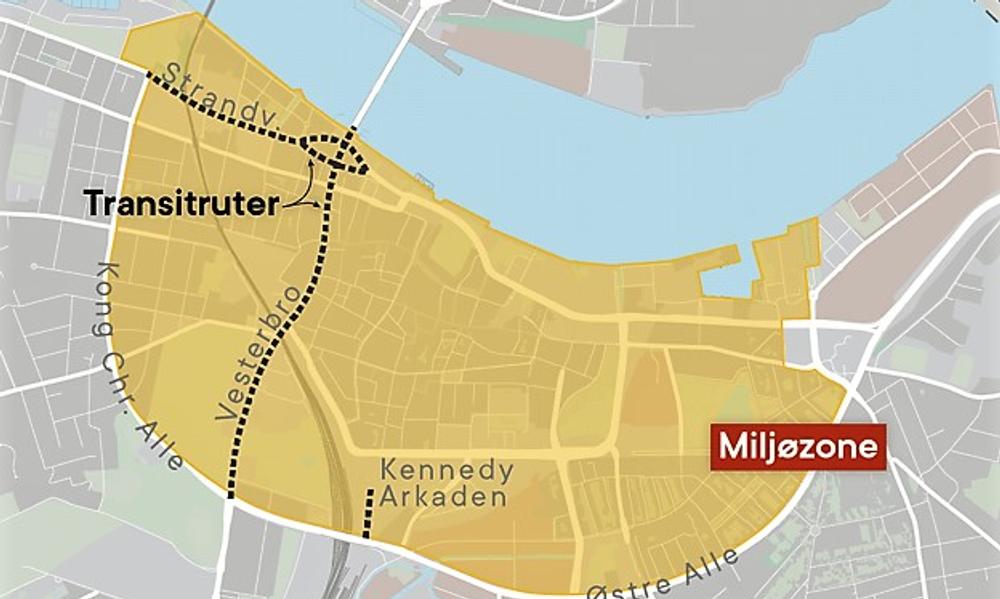 Her dækker miljøzonen i Aalborg. (Grafik: Nordjyske) Her dækker miljøzonen i Aalborg. (Grafik: Nordjyske)
