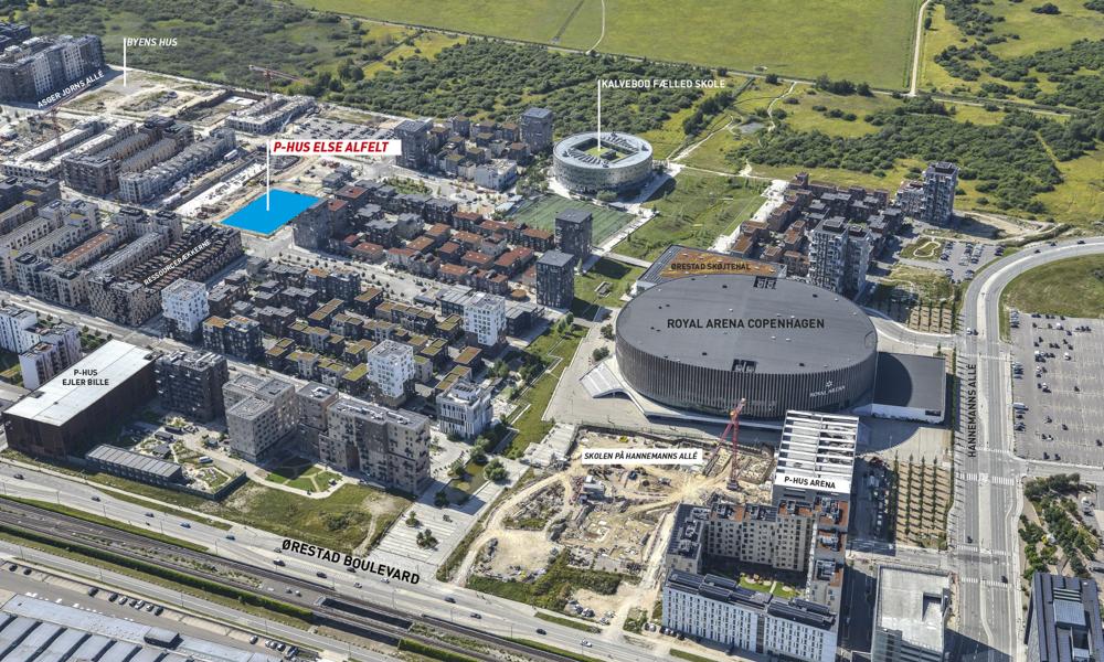 Ørestad Syd skal have meget mere end et p-hus med det nye konstruktion. Ørestad Syd skal have meget mere end et p-hus med det nye konstruktion.
