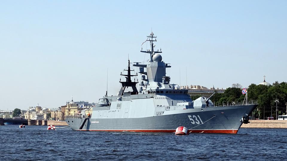 Den russiske korvet Soobrazitelnijvar et af de to russiske krigsskibe, der opholdt sig nord for Læsø. <i>Foto: Ad Meskens@wikimedia commons (CC BY-SA 4.0)</i>