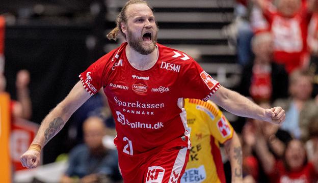 Henrik Møllgaard blev Aalborgs topscorer i den første DM-finale. Seks gange nettede veteranen. <i>Foto: Lars Pauli</i>