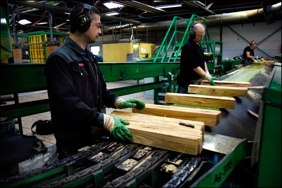 Junckers Genbrugsgulve er blandt finalisterne til Leverandørprisen. Her er det et øjebliksbillede fra firmaets savværk i Køge, ved sorteringsbåndet, med stykker til gulvbrædder. Junckers Genbrugsgulve er blandt finalisterne til Leverandørprisen. Her er det et øjebliksbillede fra firmaets savværk i Køge, ved sorteringsbåndet, med stykker til gulvbrædder.