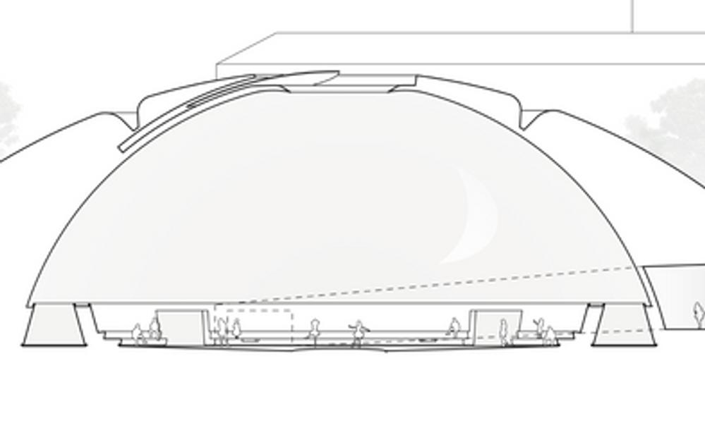 The Dome, en del af udvidelsen af ARoS, får en loftshøjde på 15 meter og en diameter på 40 meter. The Dome, en del af udvidelsen af ARoS, får en loftshøjde på 15 meter og en diameter på 40 meter.
