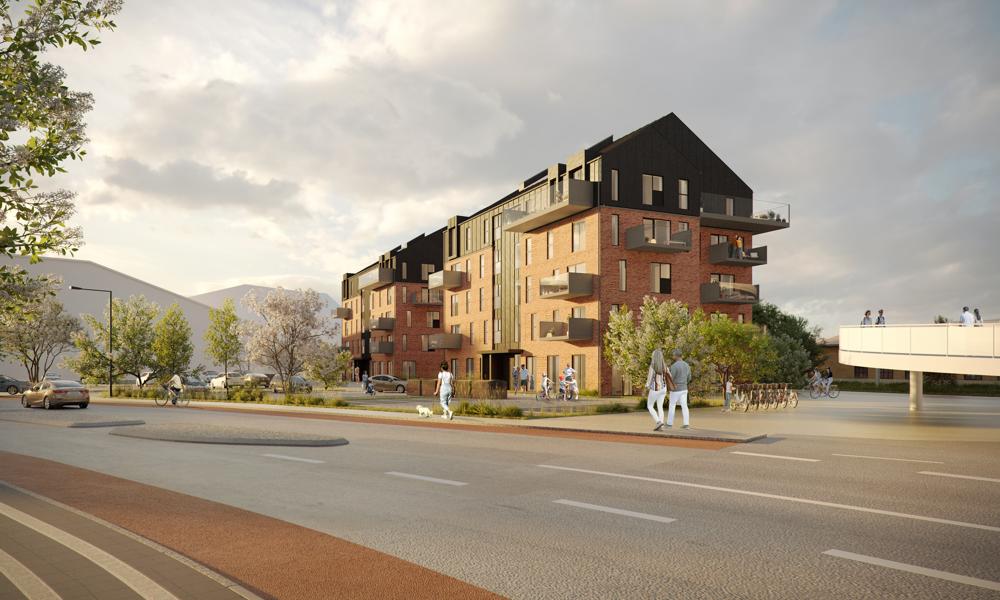 Punkthusene NørreportHusene i Holstebro. Gråkjær A/S opføre to punkthuse i fem etager med i alt 24 lejeboliger og 6 penthouse-ejerlejligheder. Punkthusene NørreportHusene i Holstebro. Gråkjær A/S opføre to punkthuse i fem etager med i alt 24 lejeboliger og 6 penthouse-ejerlejligheder.