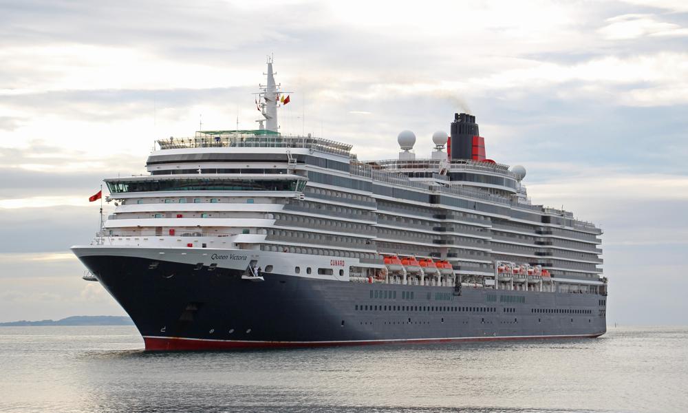 Queen Victoria fra 2007 blev bygget hos Fincantieri til Cunard Line. Skibet er på 90746 Brt og kan medtage 2061 passagerer.