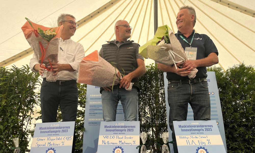 Fra venstre, Henrik Ørngreen fra H.A. Fogh, Nellemann Machinery og Specialmaskiner Lennart Ehlefelt-Laurvig. Fra venstre, Henrik Ørngreen fra H.A. Fogh, Nellemann Machinery og Specialmaskiner Lennart Ehlefelt-Laurvig.