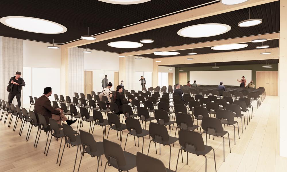 Med ombygningen af Bøgehøj i Ebeltoft etableres også et et stort konferencelokale med plads til 180 mennesker.