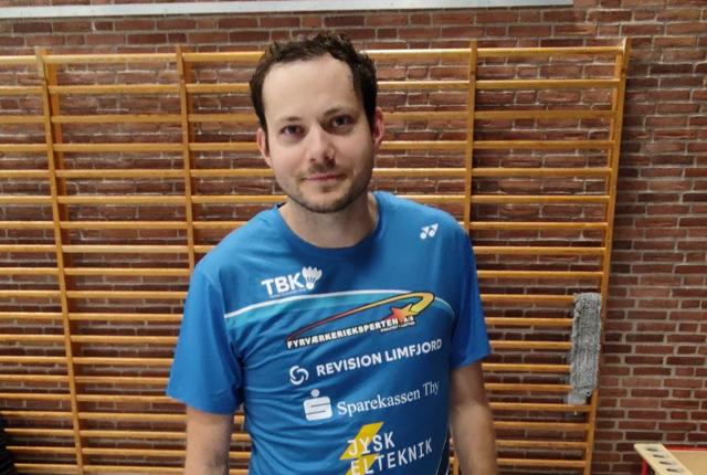 Daniel Stjerslev er klar til endnu en sæson hos Thisted Badmintonklub. Her i oprykningstrøjen fra sidste sæson.