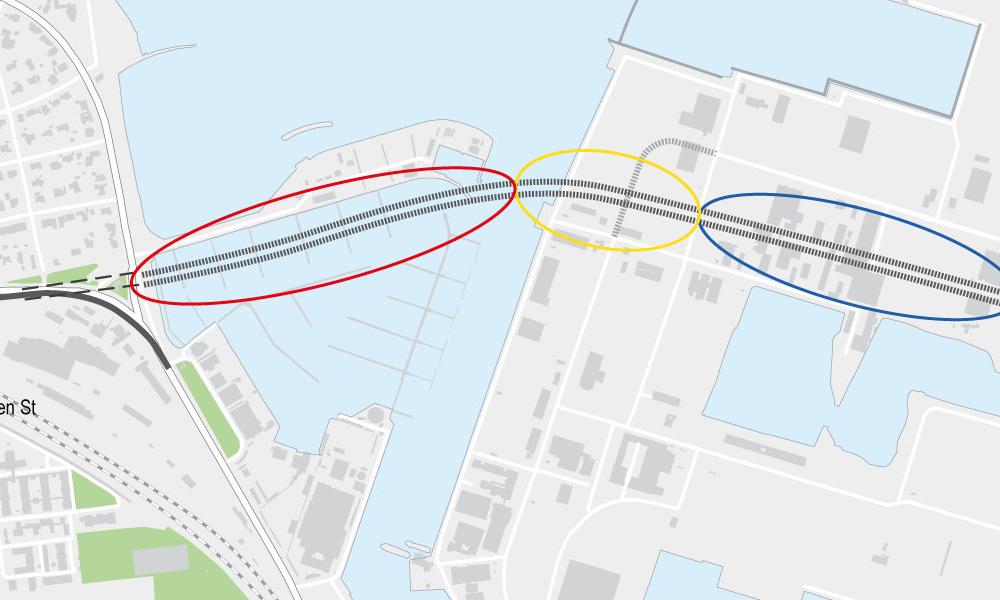 Svanemøllehavnen - markeret med rødt på kortet - går efter planen i gang i uge 40 og fortsætter frem til uge 11 i 2024.  Arealet ved Baltikavej - markeret med blåt på kortet - går efter planen i gang i uge 40 og fortsætter til uge 9 i 2024.  Arealet ved Færgehavnsvej - markeret med gult - går i gang i uge 43 og forventes at fortsætte til uge 2 i 2024.