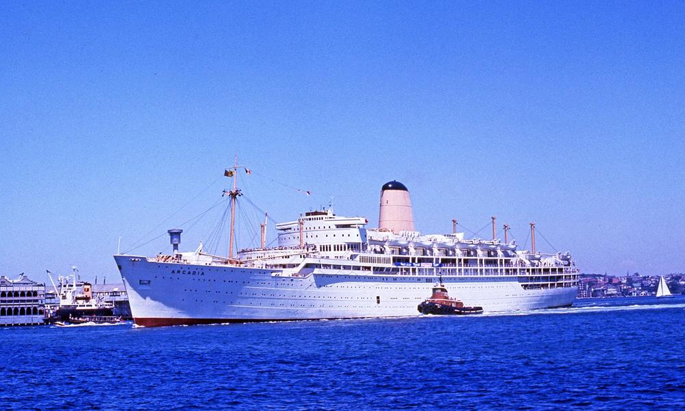 'Arcadia' - P&O - bygget 1953 for service fra London til Australien - samt jorden rundt rejser 'Arcadia' - P&O - bygget 1953 for service fra London til Australien - samt jorden rundt rejser