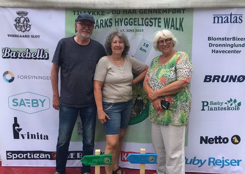Initiativtagerne Bent, Birgitte og Susanne, er igen i år klar til at tage imod deltagerne til Danmarks Hyggeligste Walk.  