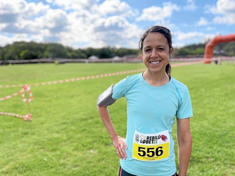 Helene Dahl Gottschalk havde taget turen til Skørping fra Aalborg for at løbe halvmaraton-distancen. Foto: Jesper Bøss