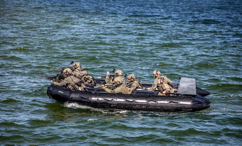 Der er gode chancer for at se hurtigtgående gummibåde med soldater i Nordjylland de kommende dage. PR-foto: Palshøj/Forsvaret