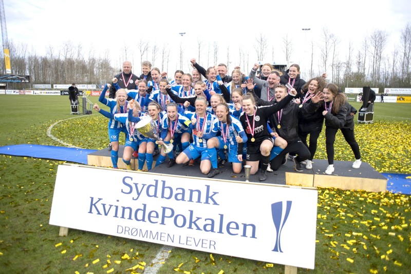 FC Thy/ThistedQ kan kalde sig pokalvindere for sæsonen 2020/21 efter en finalesejr mod storholdet Brøndby IF.. Foto: Henrik Louis
