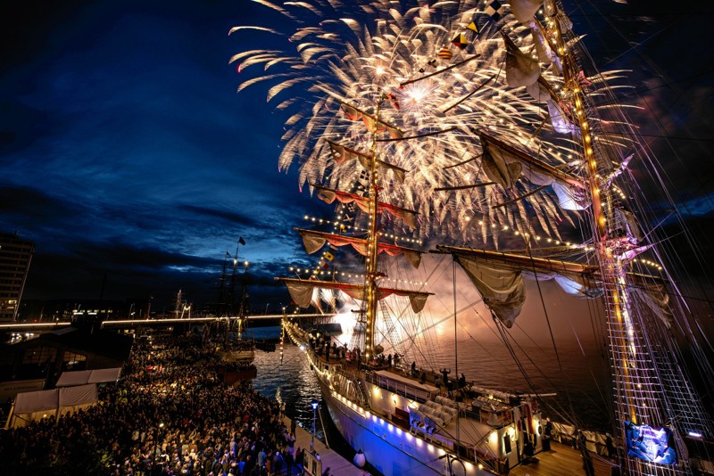 Billederne her er fra det hidtil største fyrværkeri i Aalborg i 2019. Foto: Michael Bo Rasmussen