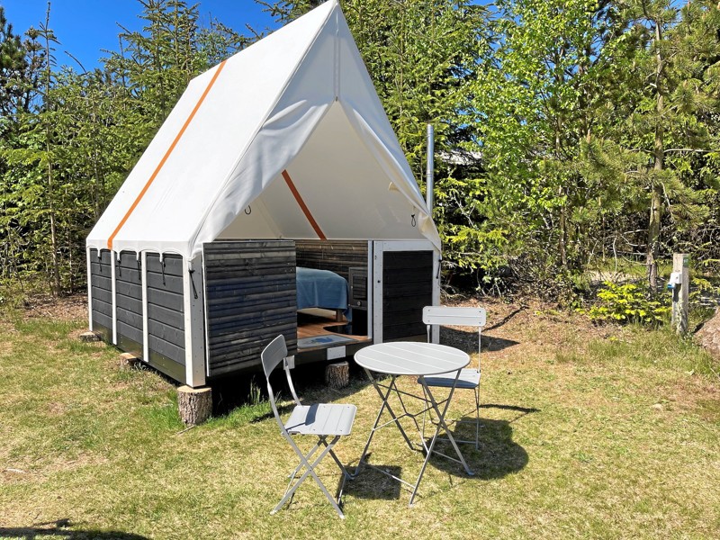 Bølgetoppene er en blanding af hytte og telt og er udviklet af firmaet Hammerly ved Tørring. Pr-foto