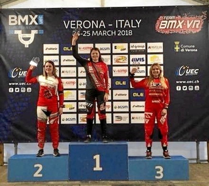 Sarah Thorhauge kom på podiet i Italien med en flot sølvmedalje. Foto: privat.